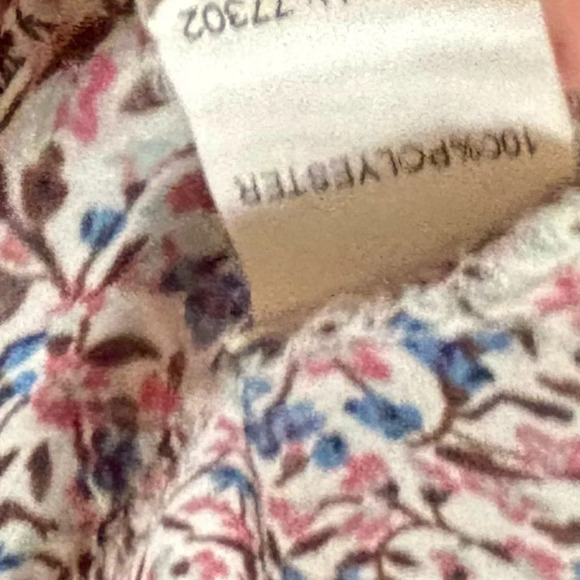 Zara| Lovely Sheer Floral Cap Sleeve Front Bow Feminine Top Sz L - Picture 5 of 5